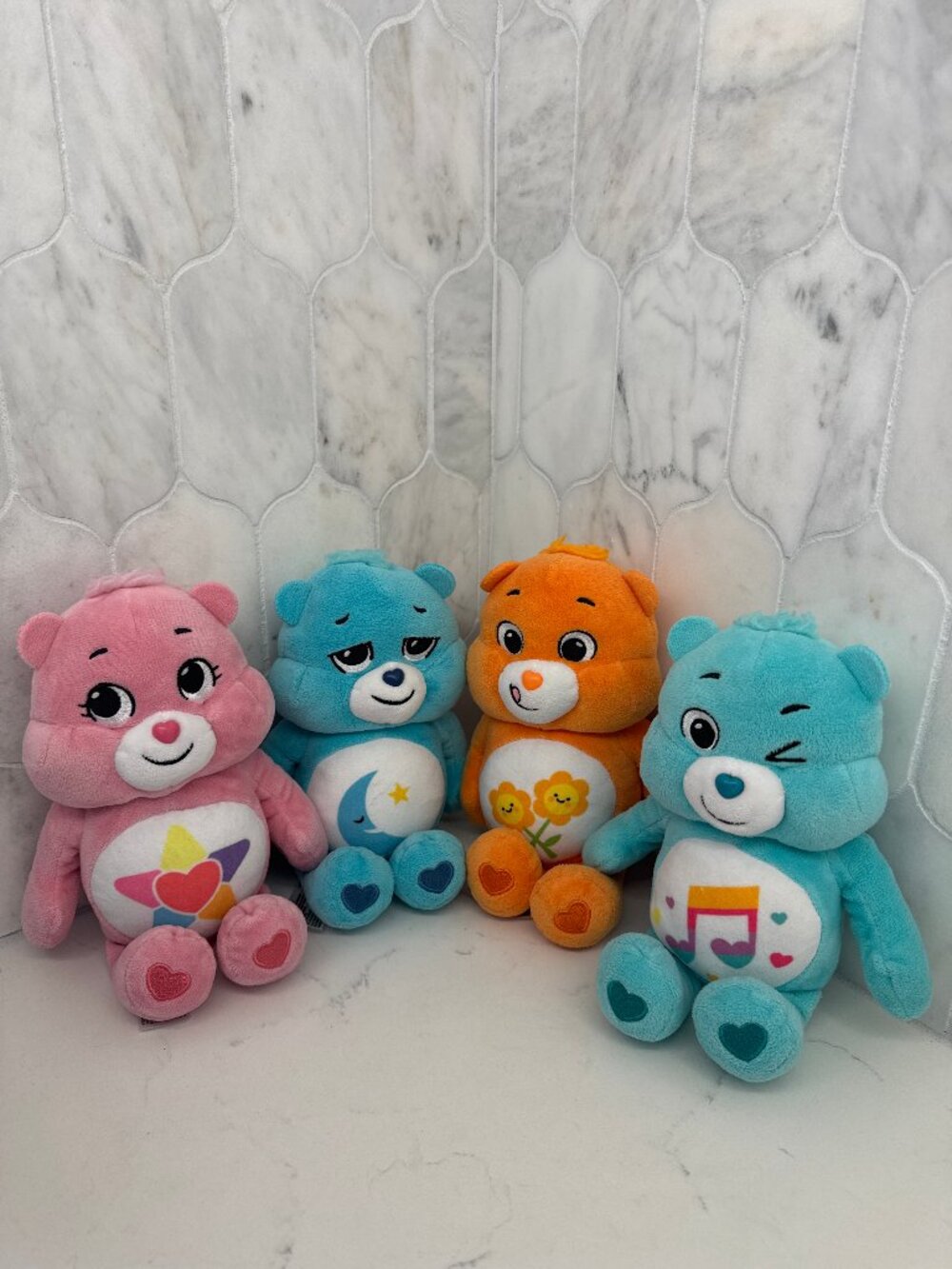 Care Bears 2022 Plush Lot of 4 True Heart Bedtime Friend Heart Song Basic Fun 9"